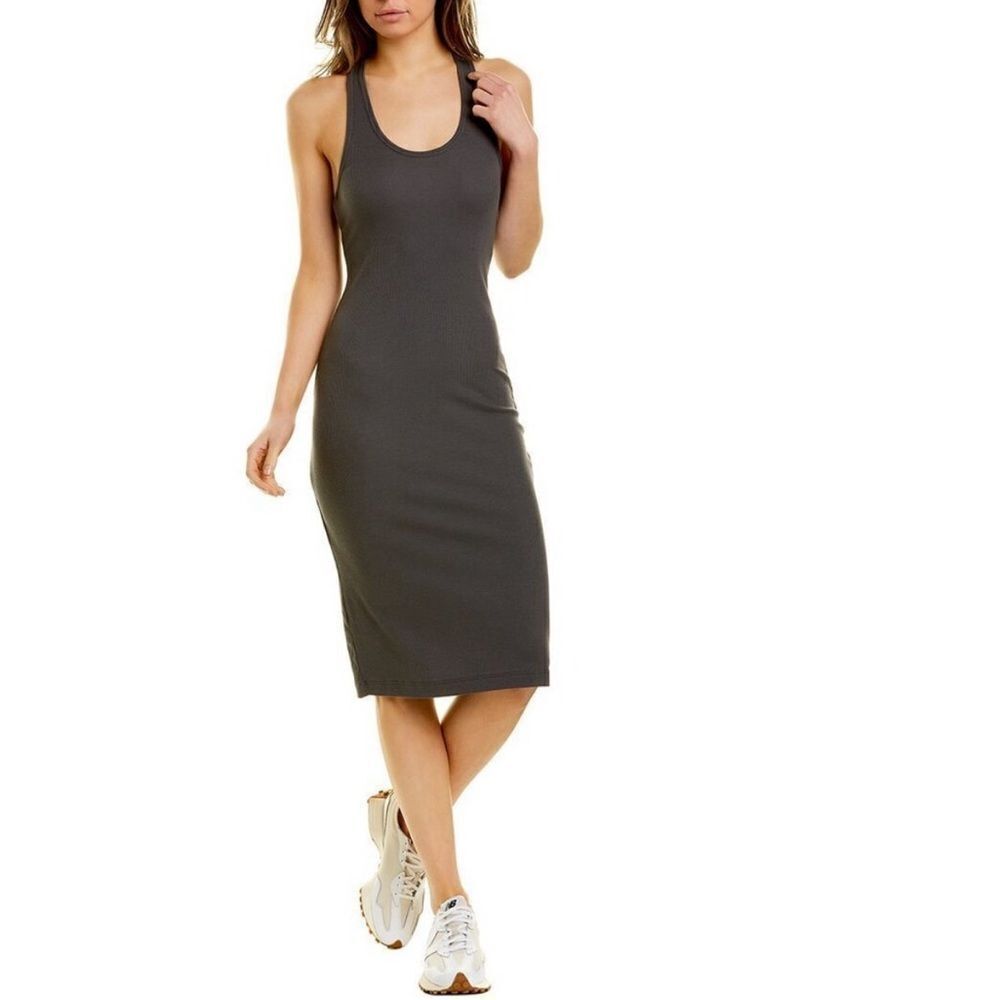 Commando luxury rib racerback midi dress gray